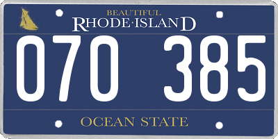 RI license plate 070385