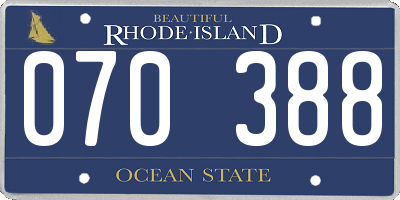 RI license plate 070388