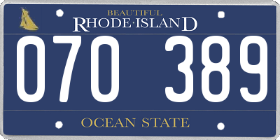 RI license plate 070389
