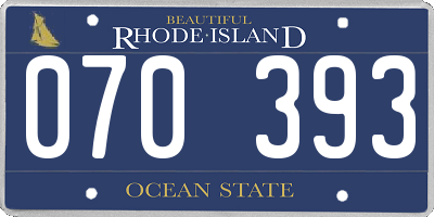 RI license plate 070393