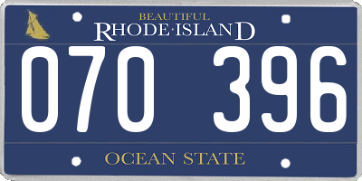 RI license plate 070396