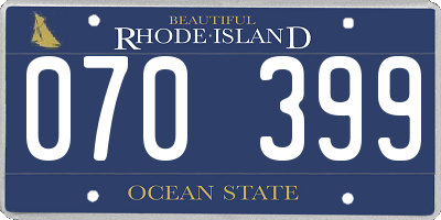 RI license plate 070399