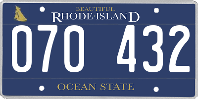 RI license plate 070432