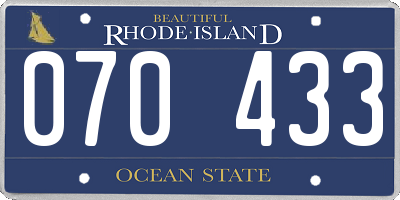 RI license plate 070433