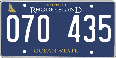 RI license plate 070435