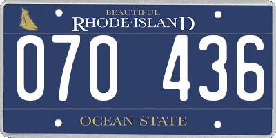 RI license plate 070436