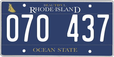 RI license plate 070437