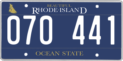 RI license plate 070441