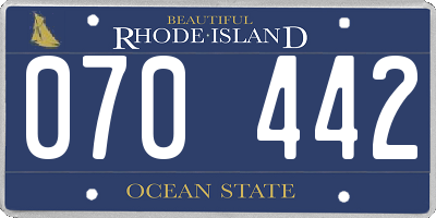 RI license plate 070442