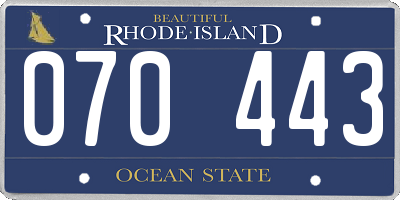 RI license plate 070443