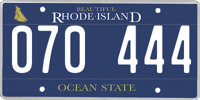 RI license plate 070444