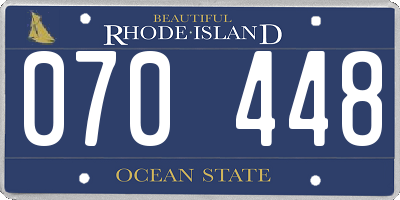 RI license plate 070448