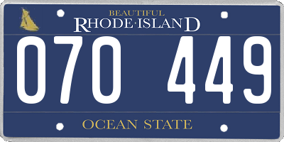RI license plate 070449