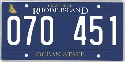 RI license plate 070451