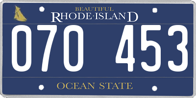 RI license plate 070453