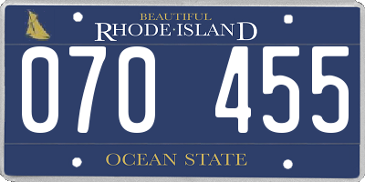 RI license plate 070455