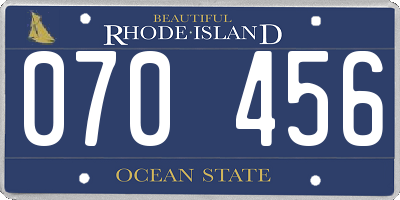 RI license plate 070456