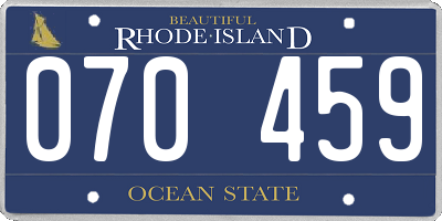 RI license plate 070459