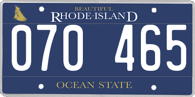 RI license plate 070465