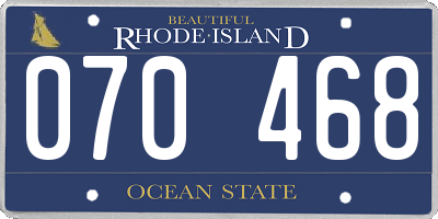RI license plate 070468