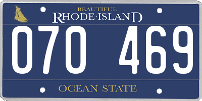 RI license plate 070469