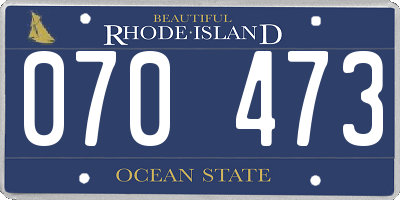 RI license plate 070473