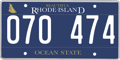 RI license plate 070474