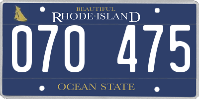 RI license plate 070475