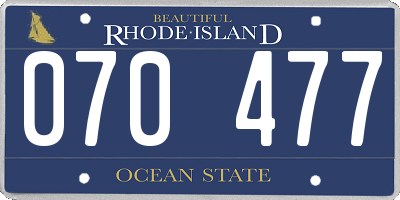 RI license plate 070477