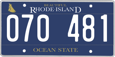 RI license plate 070481