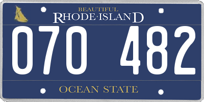 RI license plate 070482