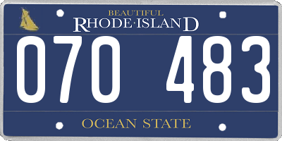 RI license plate 070483