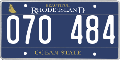 RI license plate 070484