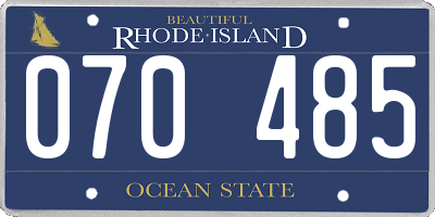 RI license plate 070485