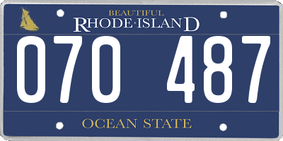 RI license plate 070487