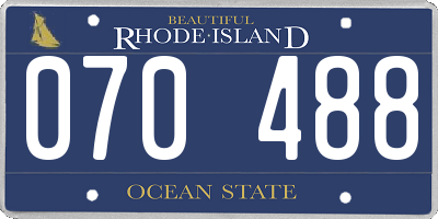 RI license plate 070488