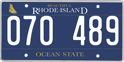 RI license plate 070489