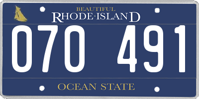 RI license plate 070491
