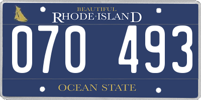 RI license plate 070493