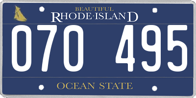 RI license plate 070495