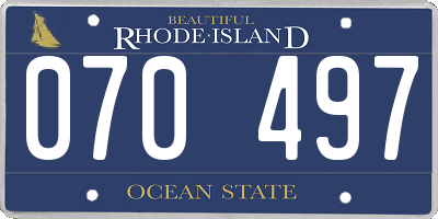 RI license plate 070497