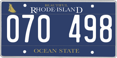 RI license plate 070498