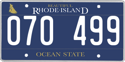 RI license plate 070499