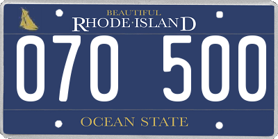 RI license plate 070500