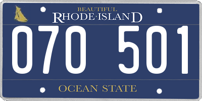 RI license plate 070501