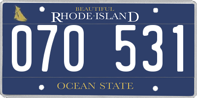 RI license plate 070531