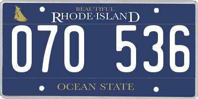 RI license plate 070536