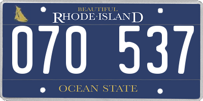 RI license plate 070537