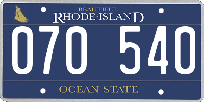 RI license plate 070540