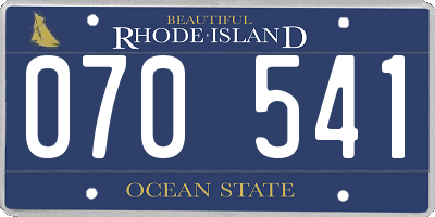 RI license plate 070541